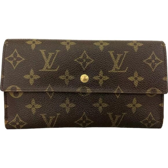 629151AK (Z1) Louis Vuitton Wallet Long Porte Tresor International Brown Monogra - Picture 1 of 8